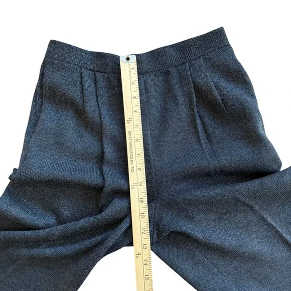 St John Pants Gray Womens Pleated Knit Size 4 Charcoal Gray - Picture 4 of 8